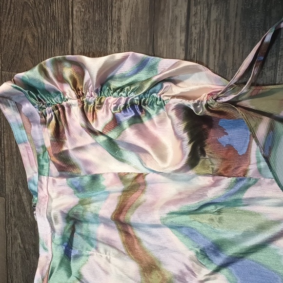 Future Collective Marbled Silk Curved Hem Midi Skirt - Picture 11 of 16